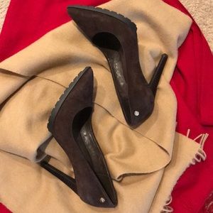 Calvin Klein Brown Suede Heels